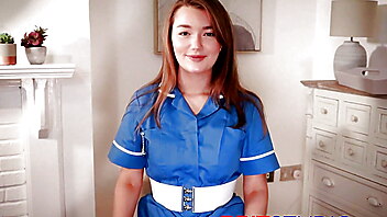 Nursest, femdom jerking, uniform joi, instrukce masturbace, amatérky masturbace