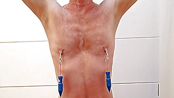 Nipples fetish clamps, toy bang torture, object fetish gay, gay nipples torture, slave tit fuck