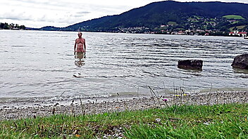 Beach slave, public nude humiliation, german slave public, public lake, german public sex
