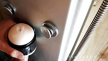 Cumshot flashlight, gay flashlight, sex with uncut cock, guy with big dick fucks me, shower underwear, sperm protect