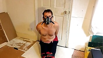 Bdsm tied up male, gag on this, amateur bound and gagged, tied and gagging, floor gays