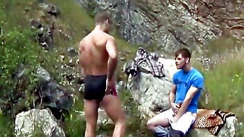 Fuck in woods, caught in the woods, gays caught in the woods, bareback in the woods, gay fucking in woods, outside caught
