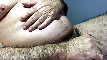 Dads fat mushroom cock, cock ring wank and cum, oma und opa bisexual, gay mushroom cock, ball stretchers, old dad cum gay