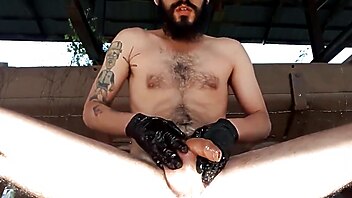 Glove hand gay, handjob until, handjob and cum black, latex gloves handjob, white insemination